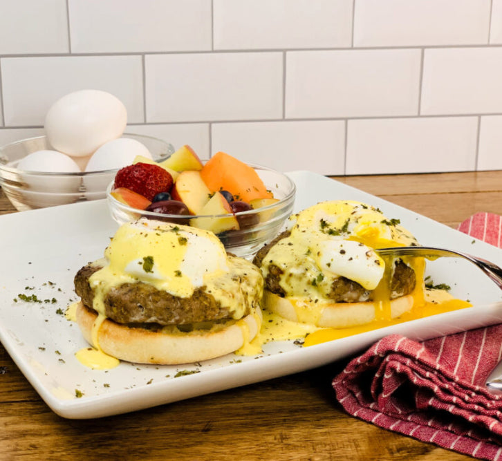 Sausage Patty Eggs Benedict by OhioEggs.com